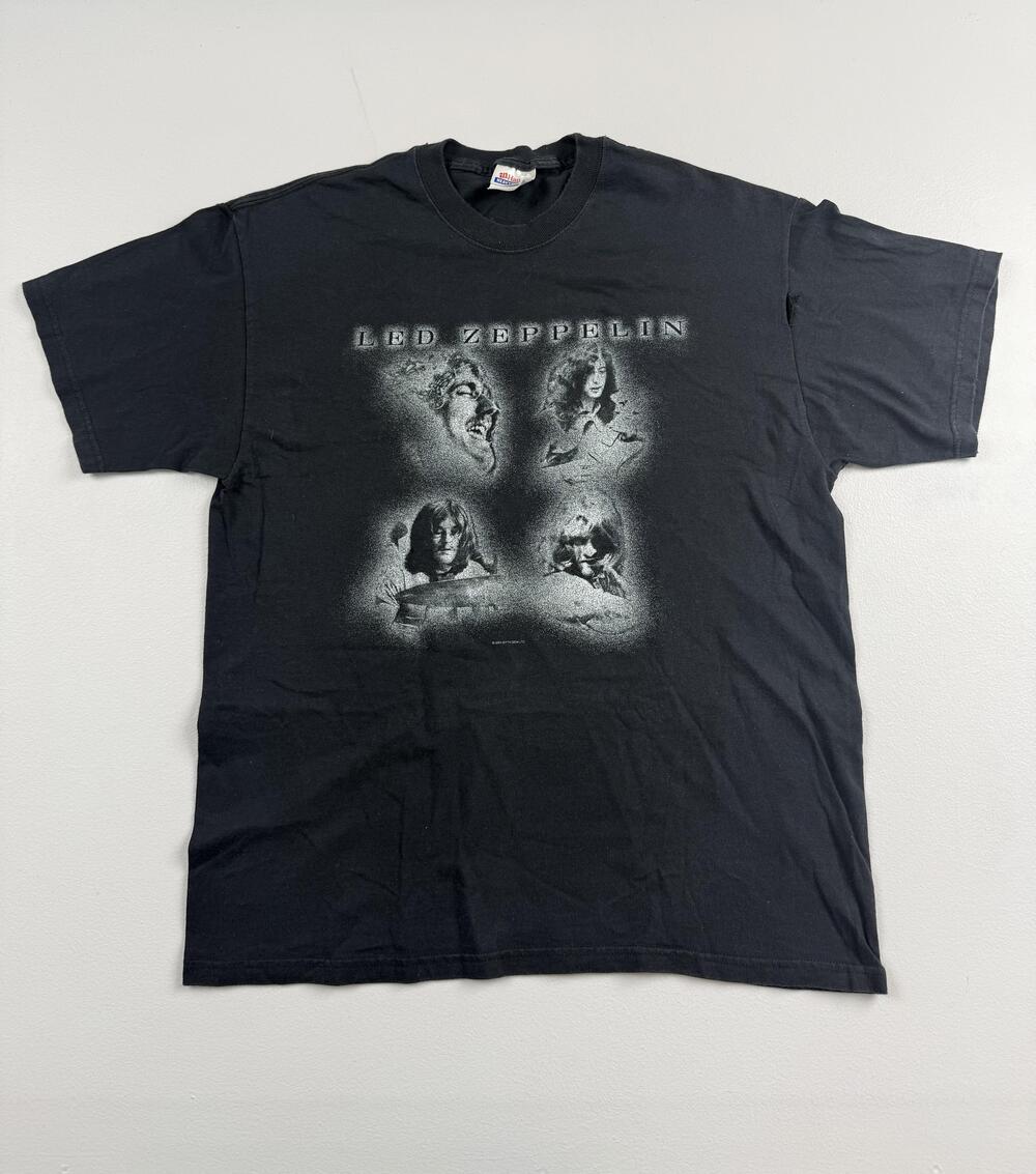 Led Zeppelin Hanes Shirt Mens Large Black BBC Sessions Graphic Tee Rock Band